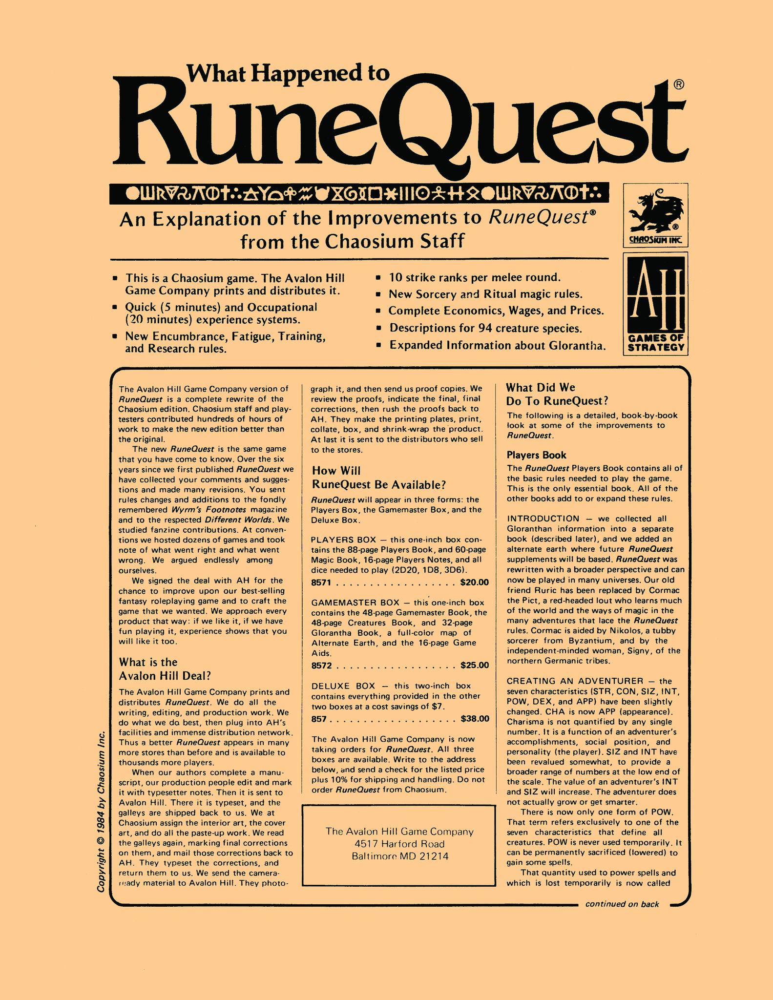 What Happened to RuneQuest flyer