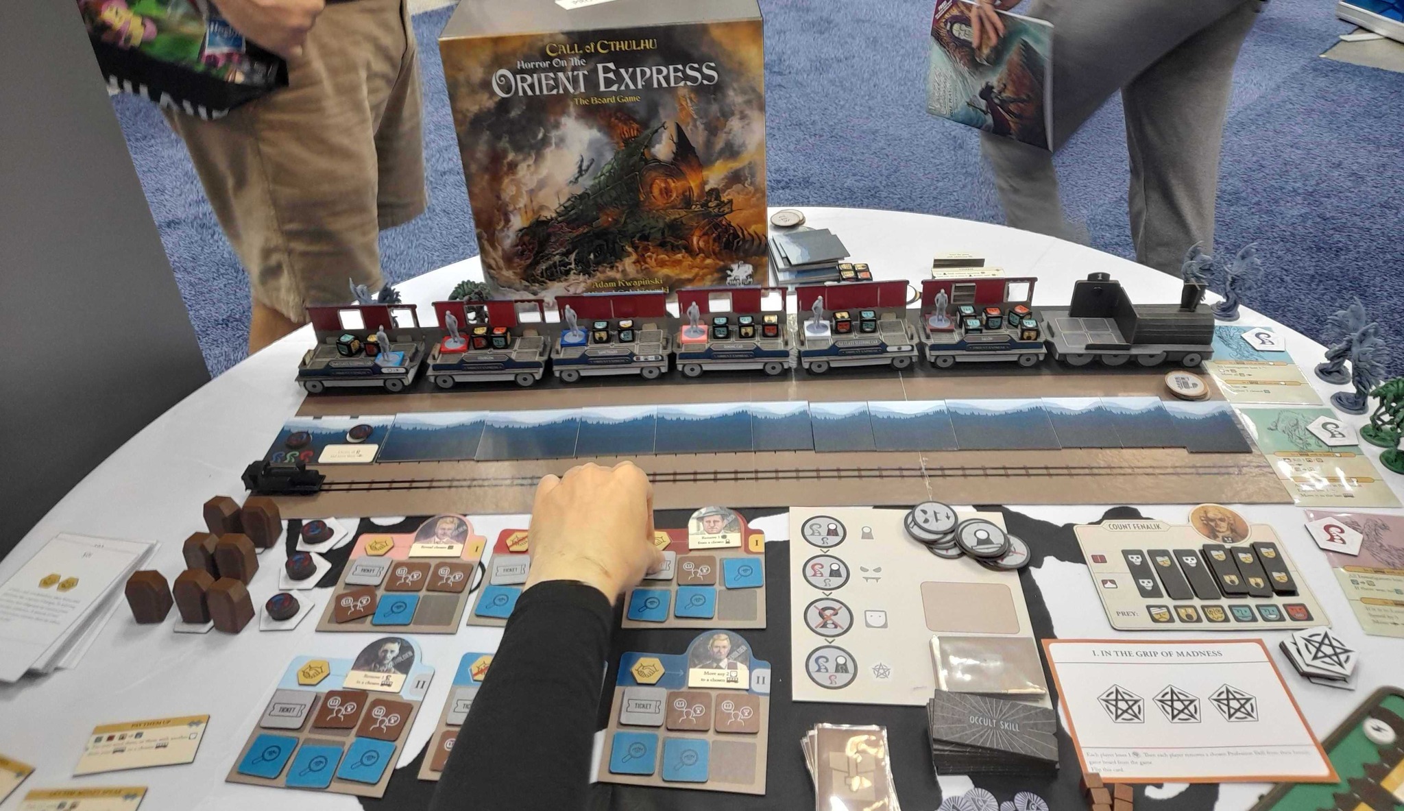 Demoing the HotOE board game prototype at Gen Con 2023