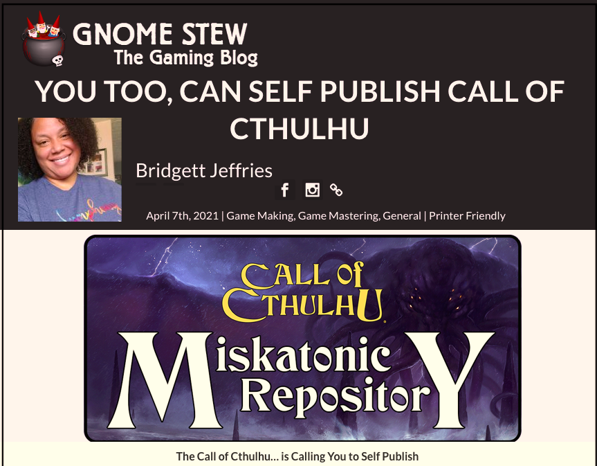 Bridgett Jeffries Gnome Stew Miskatonic Repositorry article