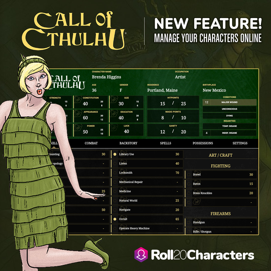Roll20 Characters