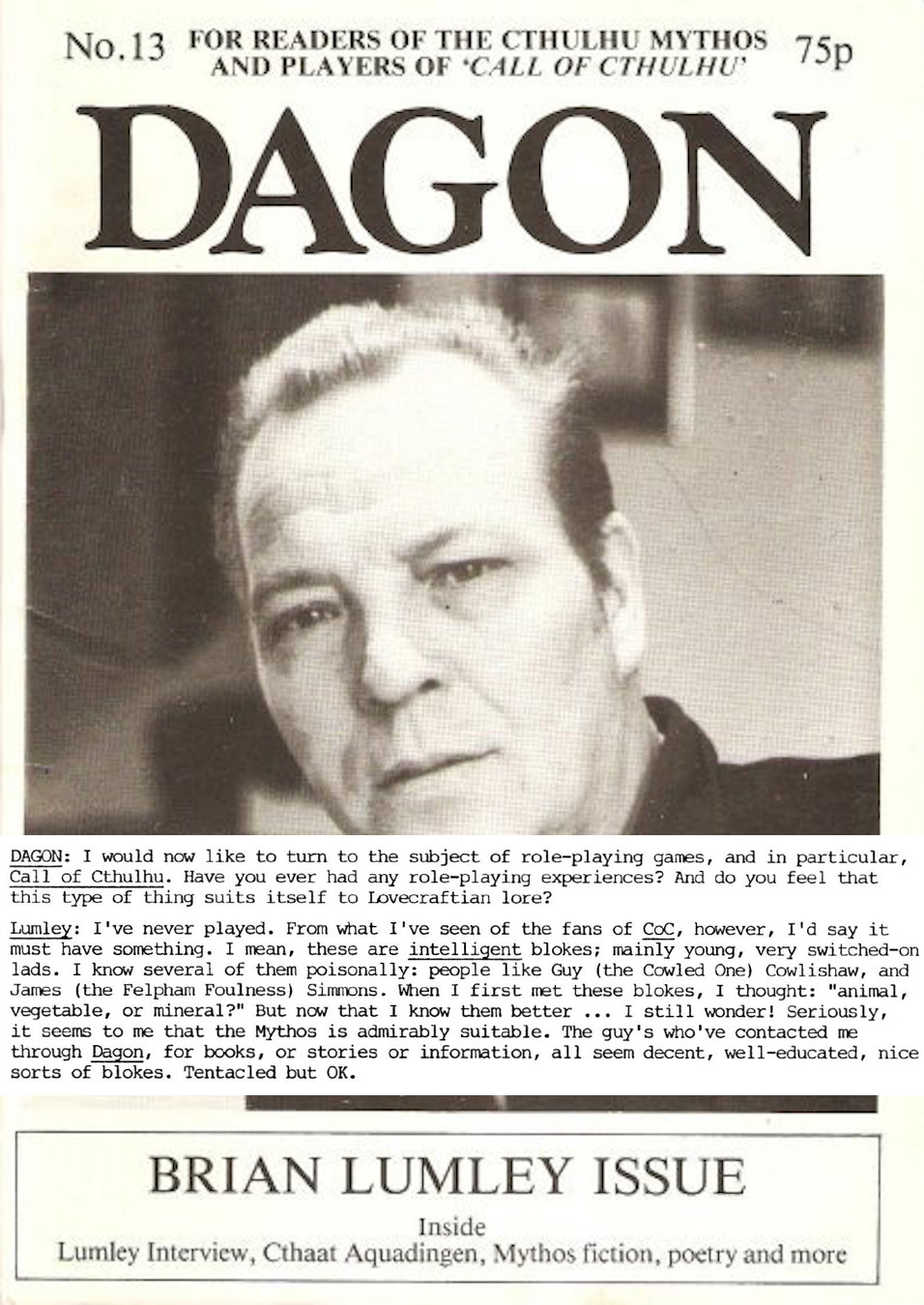 Dagon #13 - the Brian Lumley issue