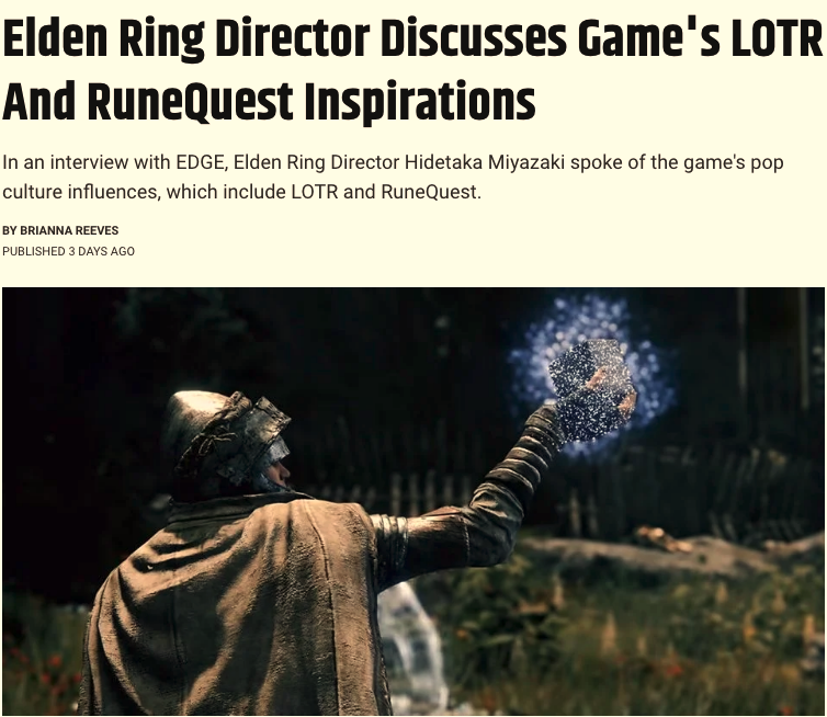 Screen Rant Elden Ring Miyazaki RuneQuest