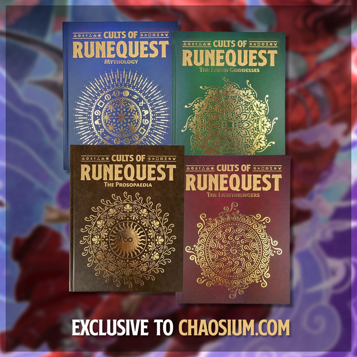 [Chaosium] Our acclaimed Cults of RuneQuest series is available now with special gorgeous embossed leatherette covers