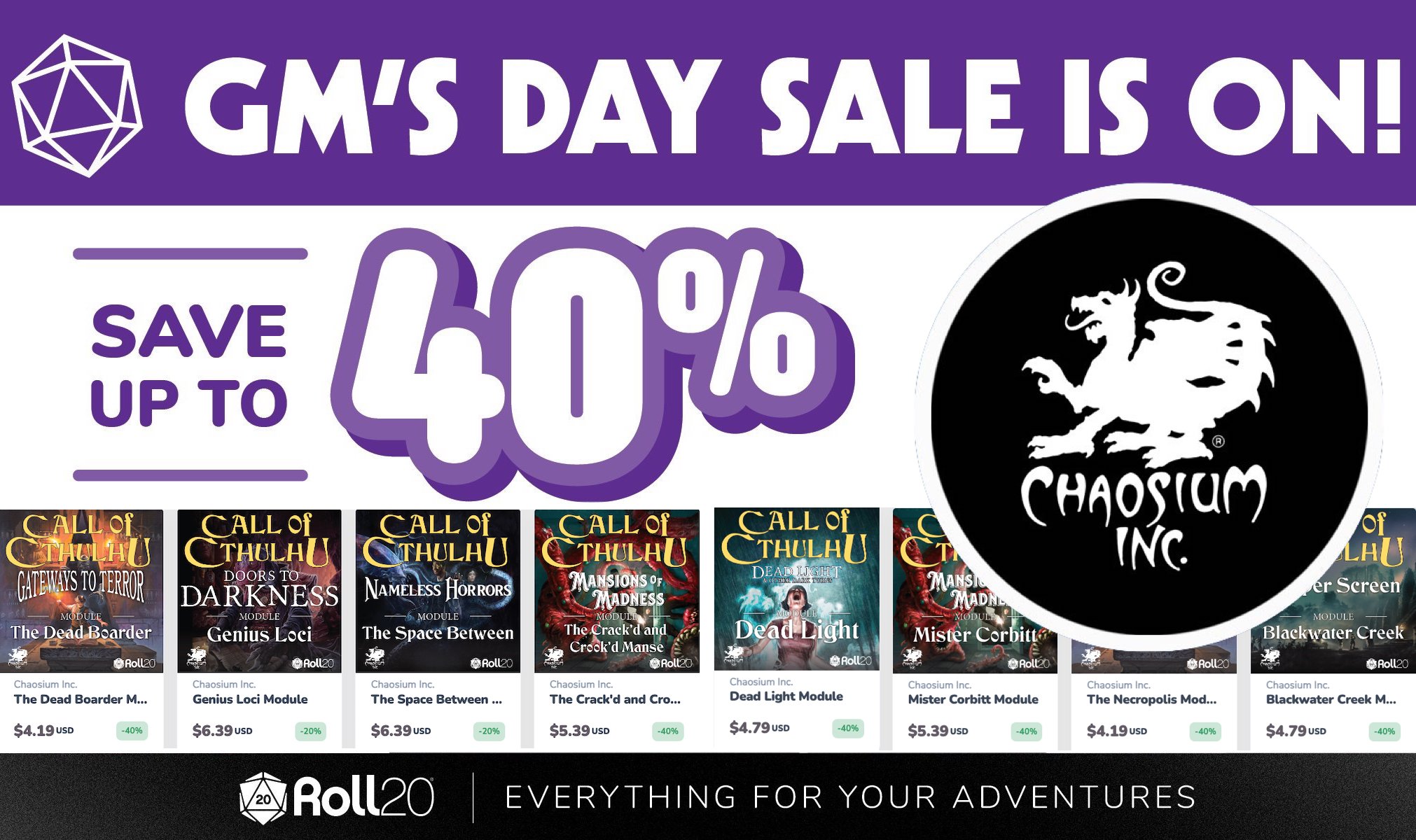 Roll20 GM's Day Sale