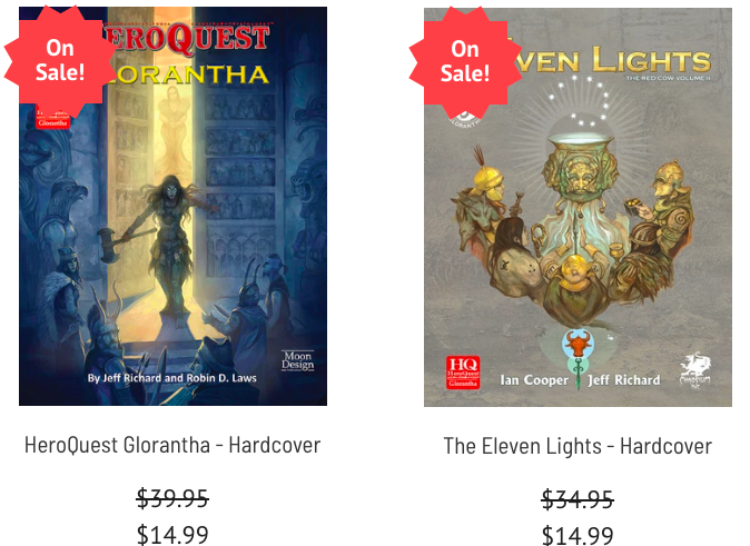 HeroQuest Glorantha titles on sale