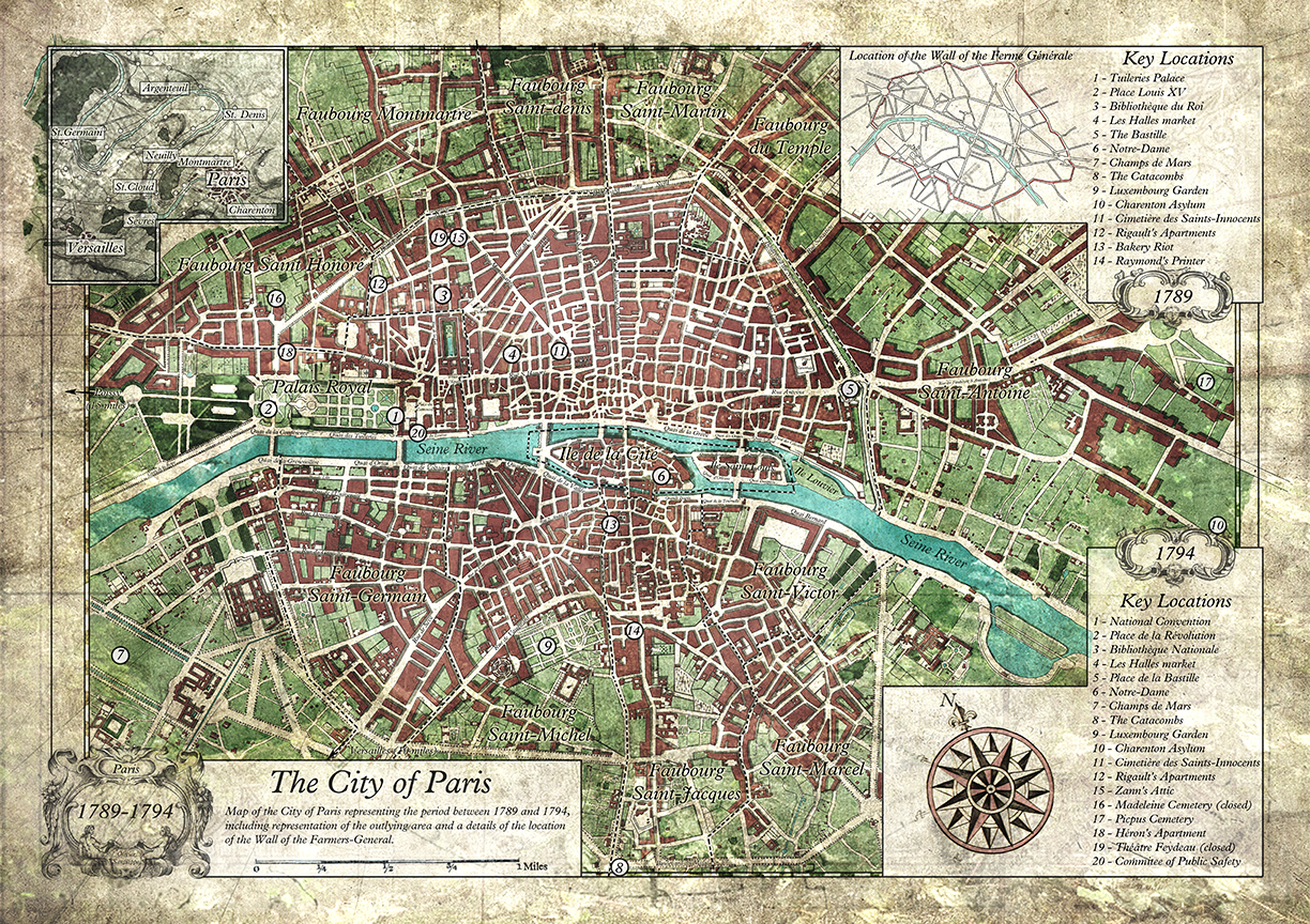 Map of Paris 1789-1794