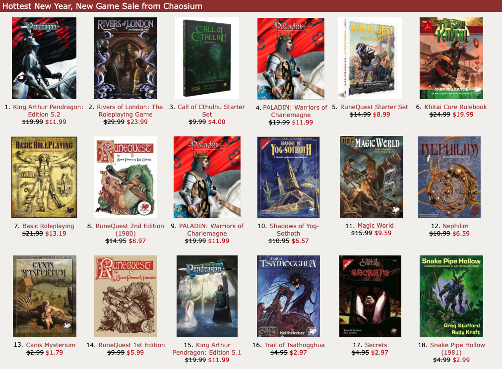New Year New Game sale at DTRPG