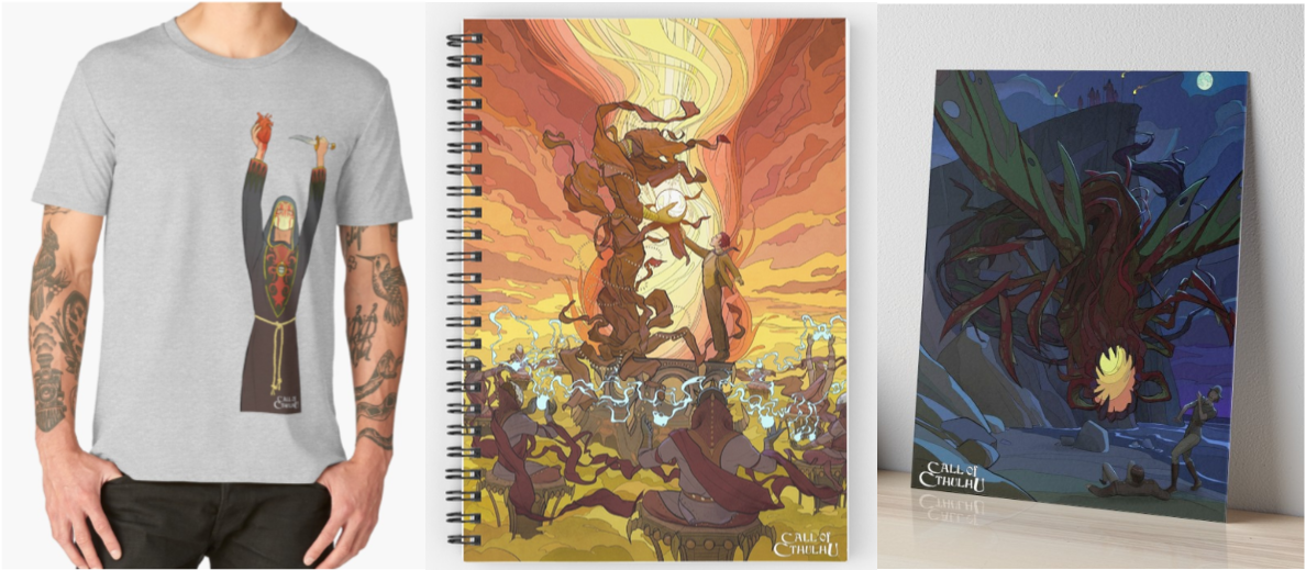 Redbubble merchandise for Call of Cthulhu The Coloring Book