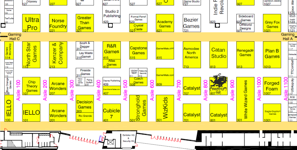 Origins 2018 Exhibit Hall Map - Chaosium