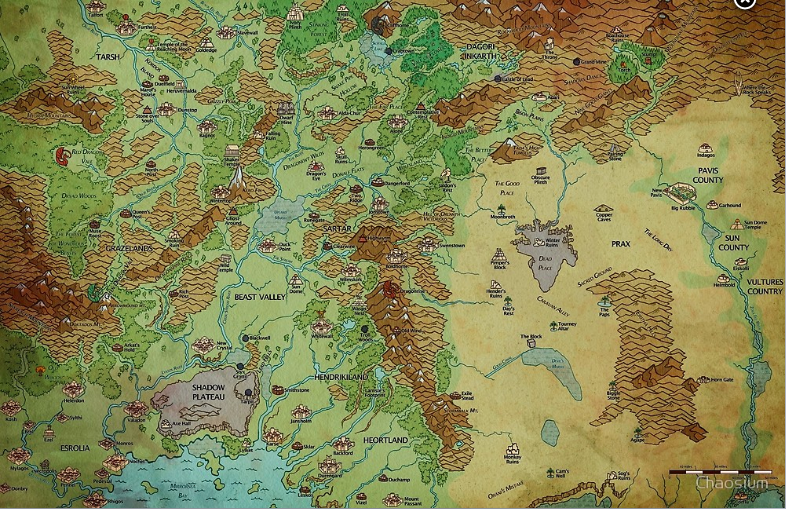 Dragon Pass and Prax Map by Darya Makarava