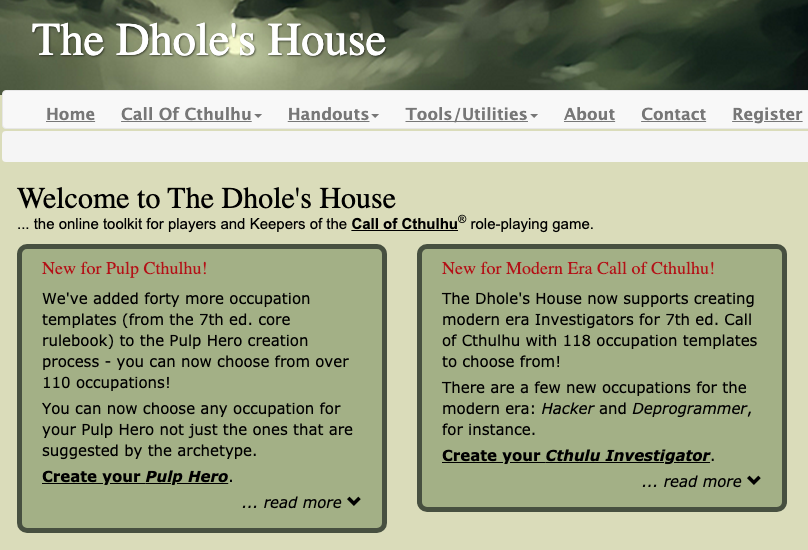 The Dhole's House - Call of Cthulhu