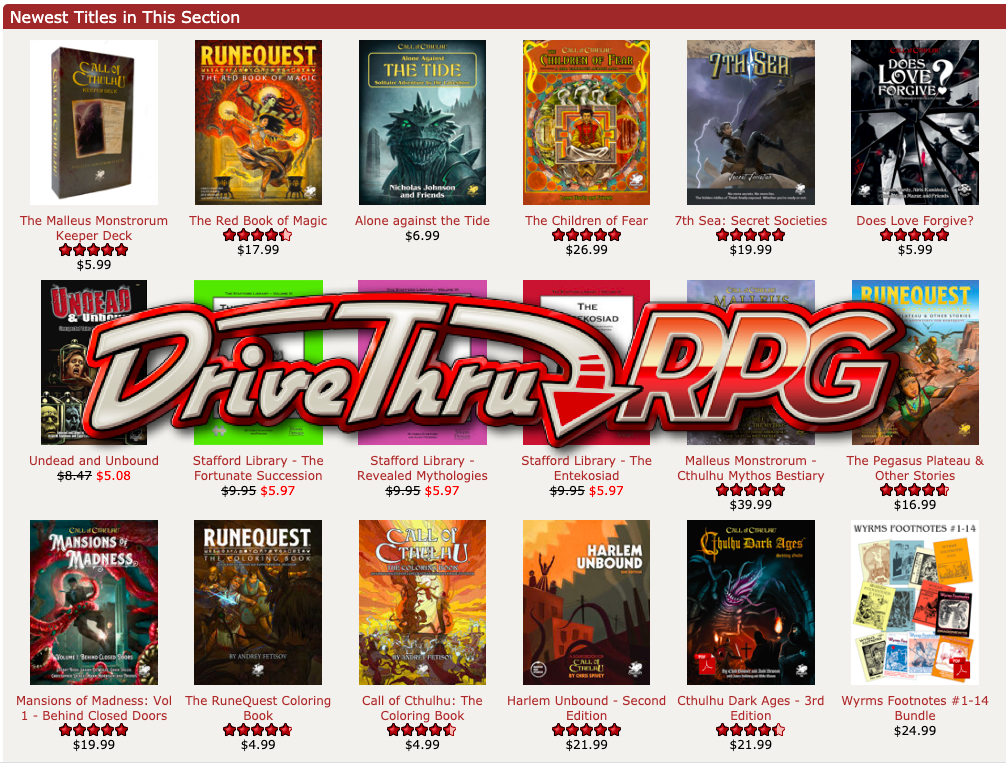 DriveThruRPG new titles 2020