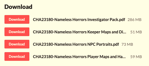 Nameless Horrors free downloads pack at Itch.io
