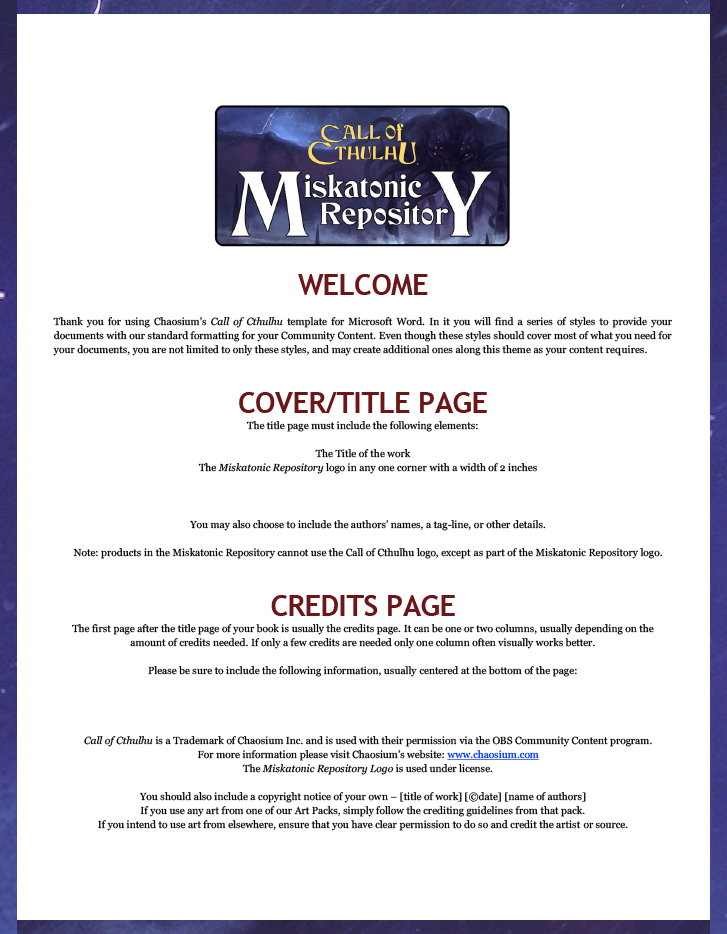 Template for Miskatonic Repository Template for Miskatonic Repository