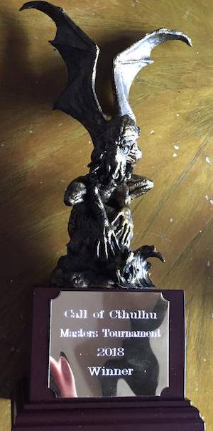 Trophy for UKGE Cthulhu Masters